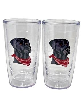 Black Lab/Labrador Retriever *Lot of 2 Tervis* Tumbler Cup 16oz. NWOT